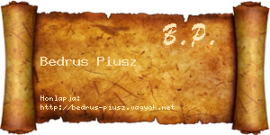 Bedrus Piusz névjegykártya